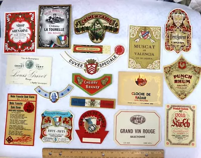 Paper Ephemera Lot 58 Assorted Vintage WINE & DRINK LABELS  Labels Lot #28 • $16.50