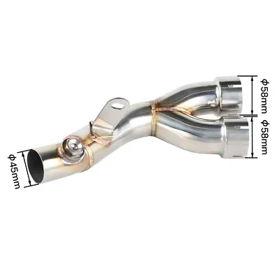 Racing Stainless Steel Exhaust Muffler Pipe Middle For Yamaha YZF-R6 2006-2020 • £43.99