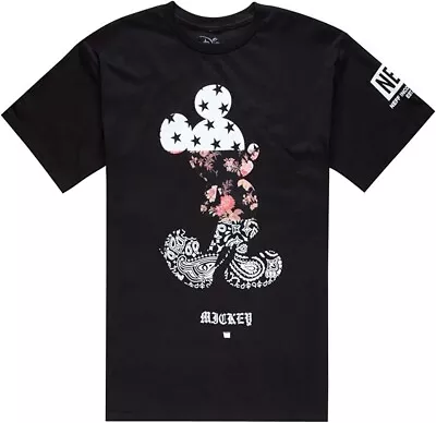 Neff Men's Mickey Mouse Swag Disney Colab Crew Neck T-Shirt Tee Black XLarge New • $22.40