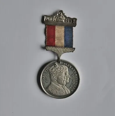 King Edward VII Queen Alexandra 1902 Royal Medal & Ribbon Coronation UK  • £30