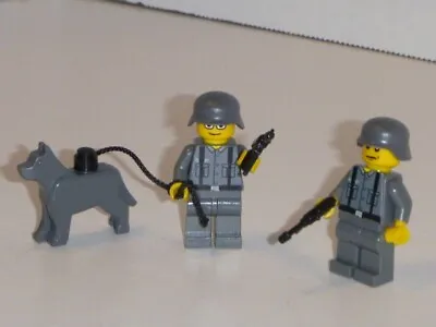 Army Themed WW2 Era 2 Minifig Army Sentry Soldiers W/ Guard Dog Custom Made • $22.21