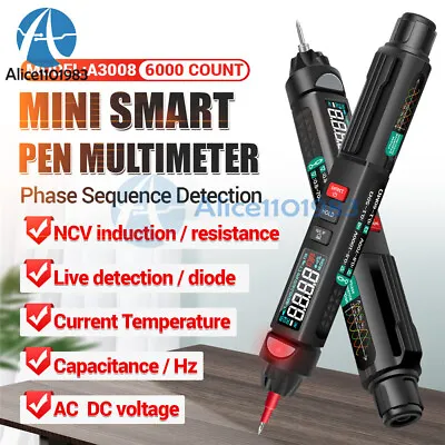 A3009/A3008 Mini Digital Multimeter Pen Smart Voice Broadcast DC AC Tester Meter • $19.73