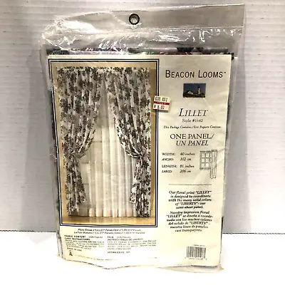 Vintage Beacon Looms Liberty Floral Lace Curtain Panel 40  X 81  Pink Blue 1999 • $12.92