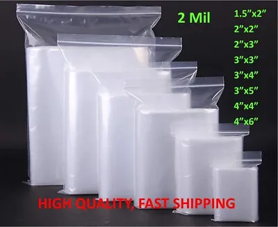 Clear Top Lock Zip Seal Plastic Bags 2Mil Reclosable Jewelry Pill Small Mini Bag • $31.74