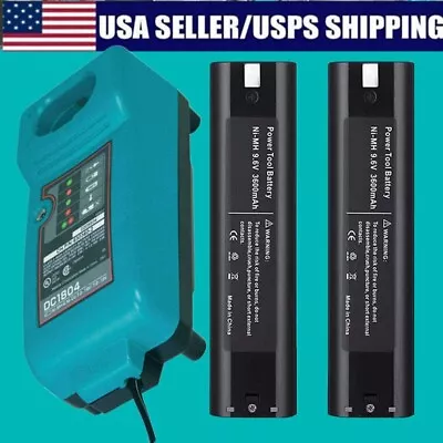 2Pack For MAKITA 9.6VOLT Battery / Charger 9000 9001 632007-4 191681-2 9033 9102 • $17