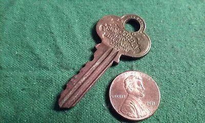 Vintage P. & F. CORBIN Brass Door Key New Britain Connecticut W/ Rainbow Toning • $5