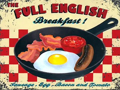 Full English Breakfast Retro Metal Sign Vintage Kitchen Cafe • £4.45