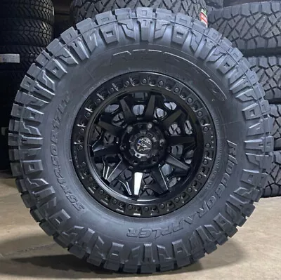 17x9 Fuel D694 Covert Black Wheels 35  Nitto AT Tires 8x170 Ford Excursion F350 • $2711.35