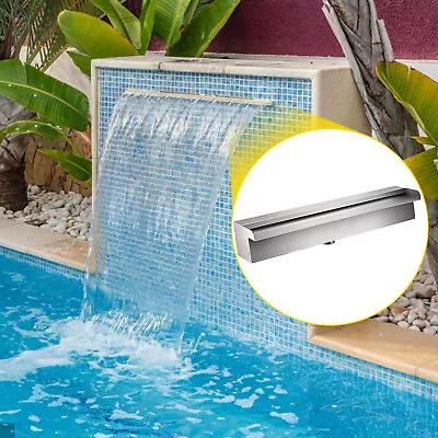 VEVOR 30cm Pond Water Blade Cascade Stainless Steel Wall Waterfall Water Feature • £27.59