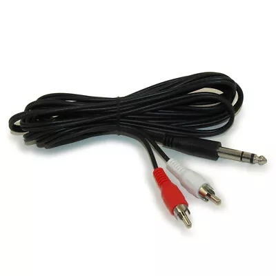 10ft 1/4inch (TRS) Stereo To 2 RCA Cable • $3.10