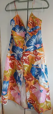 £40.99 • Buy ZARA Midi Dress. Tropical Print. Summer Backless Dress. Size L (12/14)