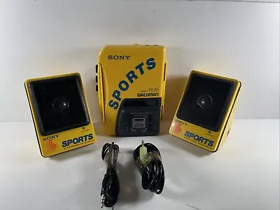 Sony Sports Walkman WM-B52 With Speakers SRS-35 Yellow • $854.50