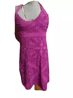 Patagonia Halter Dress Size Built In Bra Size S Pink Geometric Sundress Organic • $15.99