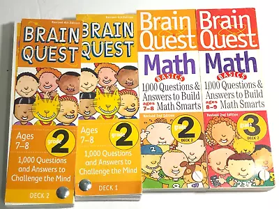 Brain Quest Cards For Grades 2 And 3 (Ages 6-7) 4 Decks - 4000 Total Questions • $12.95