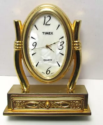 Vintage Miniature Timex Nightstand Clock Mother Of Pearl Face. • $9.99