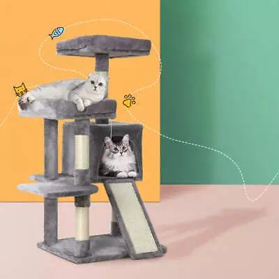 I.Pet Cat Tree 103cm Tower Scratching Post Scratcher Wood Condo House Trees Grey • $61.95