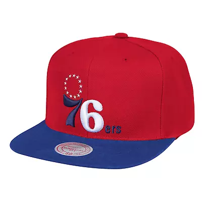 Mitchell & Ness Red/Royal NBA Philadelphia 76ers Wool 2 Tone HWC Snapback - OSFA • $24.95