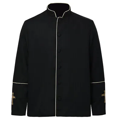 Clergy Men's Coat Tops Priest Jacket Pastor Preacher Minister Clerical Jackets • $28.99