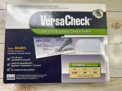 Versa Check Security Business Check Refill 1000 Form 500 Sheets 500 Checks Blue • $29.99