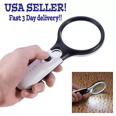 3 LED Light 45X Handheld Magnifier Reading Magnifying Glass Lens Jewelry Loupe • $6.39