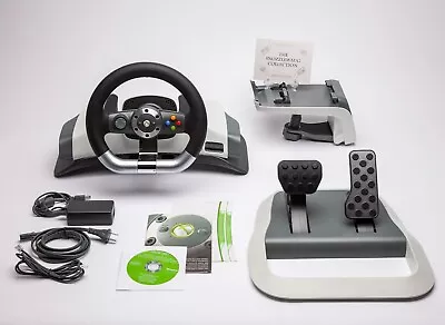 $65 • Buy Microsoft Xbox 360 Wireless Racing Wheel With Pedals & Mount