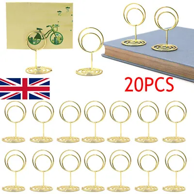 20x Photo Holder Stands Round Table Number Wedding Place Card Paper Menu Clips • £5.95