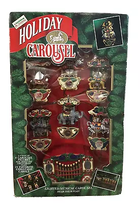 Mr Christmas Holiday Carousel Circus Vintage 1992 Light Musical Organ 6 Animals • $44.99