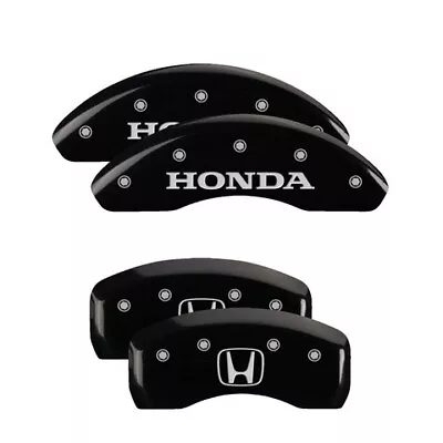 MGP Caliper Covers Set Of 4 Black Finish Silver Honda / H Logo • $289