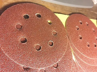 125mm 5   Round Sander Discs Pads 12 Discs Hook&Eye Sanding Disc Pads • £2.99