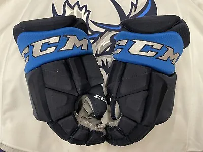 Manitoba Moose Ahl Player Used Hockey Gloves Mikey Eyssimont 23 • $108.48