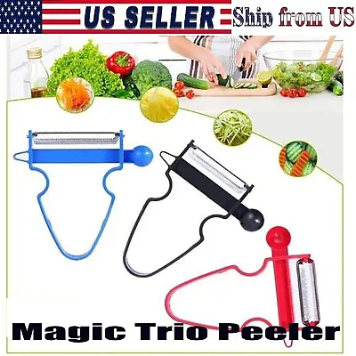 Multi Function Magic Trio Peeler (Set Of 3) Vegetable Slicer Fruit Peeler Cutter • $5.99