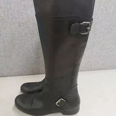 Nine West Black Leather Knee High Boots- Women's Size 9 • $59