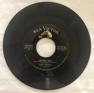 Elvis Presley - Teddy Bear / Loving You 45 RPM Single Vinyl 7” Record • $14.95