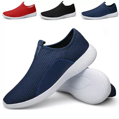 Men's Slip-on Walking Sneakers Fashion Lightweight Athletic Tennis Running Shoes • $21.99