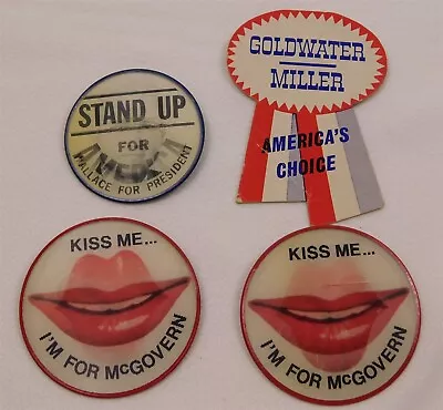 Vtg Vari-Vue Flicker Red White Blue McGovern Wallace Goldwater Campaign Buttons • $29.95