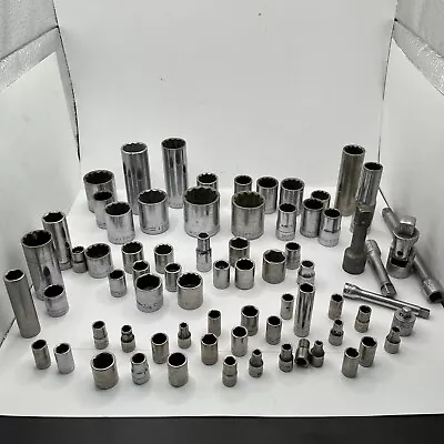 70 Vintage Craftsman  SERIES 1/4 3/8 1/2 Drive Metric Standard Socket Set Tool • $95