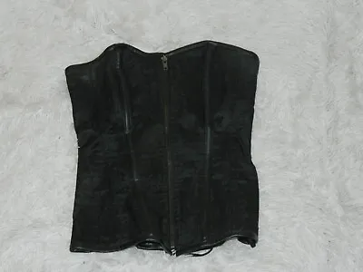 Spirit Corset Bustier Black Medium  Zipper Lace Up Steampunk Goth Pirate • $19.99