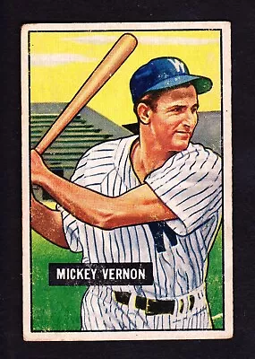 1951 Bowman #65 Mickey Vernon Senators • $17