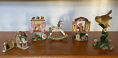 K’s Collection Figurines Song Bird Teddy Bears Santa Rocking Horse Lot Of 5 • $15