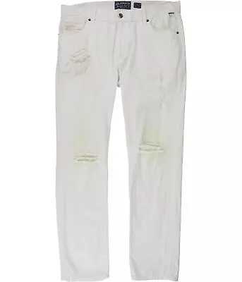 American Rag Mens Ripped Regular Fit Jeans White 34W X 30L • $5