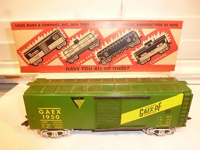 Clean Marx O-Gauge Train #1950 GAEX 8-Wheel Tin Scale Boxcar In OB Ex.+ • $17.99