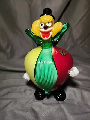Vintage Murano Glass Clown Handblown 7 3/4  Tall  • $55
