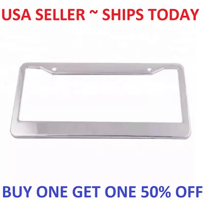 Chrome 304 Stainless Steel Metal License Plate Frame Tag Cover Screw Caps • $7.48