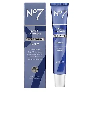 No7 Lift And Luminate Triple Action Day & Night Cream  / SERUM / EYE CREAM 75ml • £50