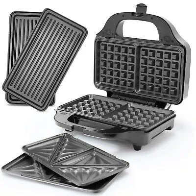 £29.15 • Buy 3-IN-1 Sandwich Toaster Maker Waffle Toastie Machine Grill Panini Press 900W