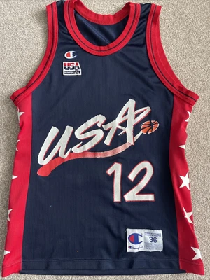 £29.99 • Buy Vintage Champion USA Basketball Jersey Size 36 (S) Dream Team 2 John Stockton