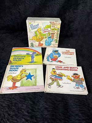 Vintage 1977 Sesame Street Little Library Miniature HC Books Set Of 4 Slipcase • $19.99