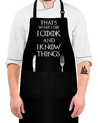 BBQ Funny Grill Aprons Dad Men Apron Cooking That's What I Do Cook & Know Things • $22.95