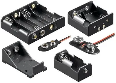 £2.91 • Buy AA/AAA/9V/C/D Battery Holder Connector (Snap On/Enclosed/Off Switch/Solder Tail)