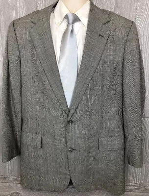 Brooks Brothers Makers Mens Glen Plaid Wool Sport Coat Jacket 41 Long (t8) • $47.99